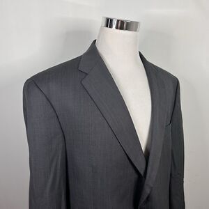 Hart Schaffner Marx 48XL Sport Coat 100% Wool Dark Gray Two Button Fully Lined
